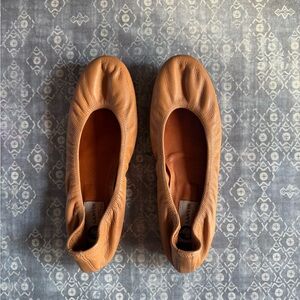 Authentic Lanvin Tan Leather Ballet Flats